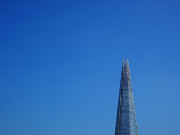 Tip of the shard on a incredibly blue sky
